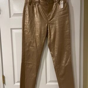 Talbots Beautiful Gold Slimming Jeans Size 8 NWT